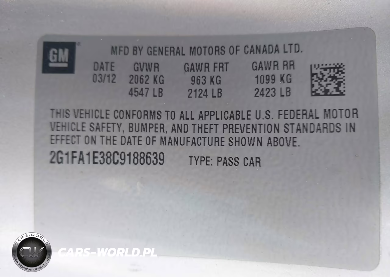 2012 Chevrolet Camaro 2Ls VIN:2G1FA1E38C9188639 - 9