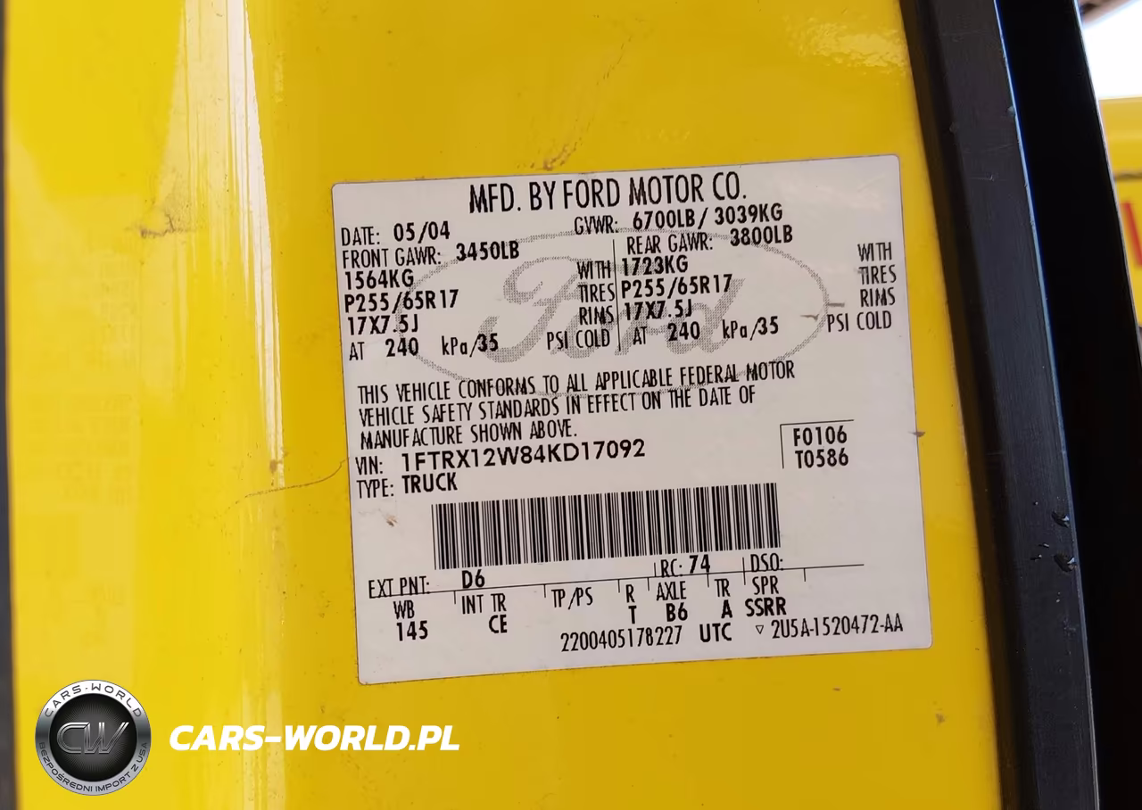 2004 Ford F-150 Stx-Xl-Xlt VIN:1FTRX12W84KD17092 - 9