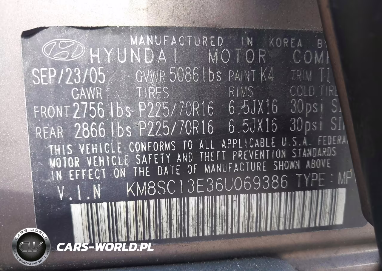 2006 Hyundai Santa Fe Gls-Limited VIN:KM8SC13E36U069386 - 9