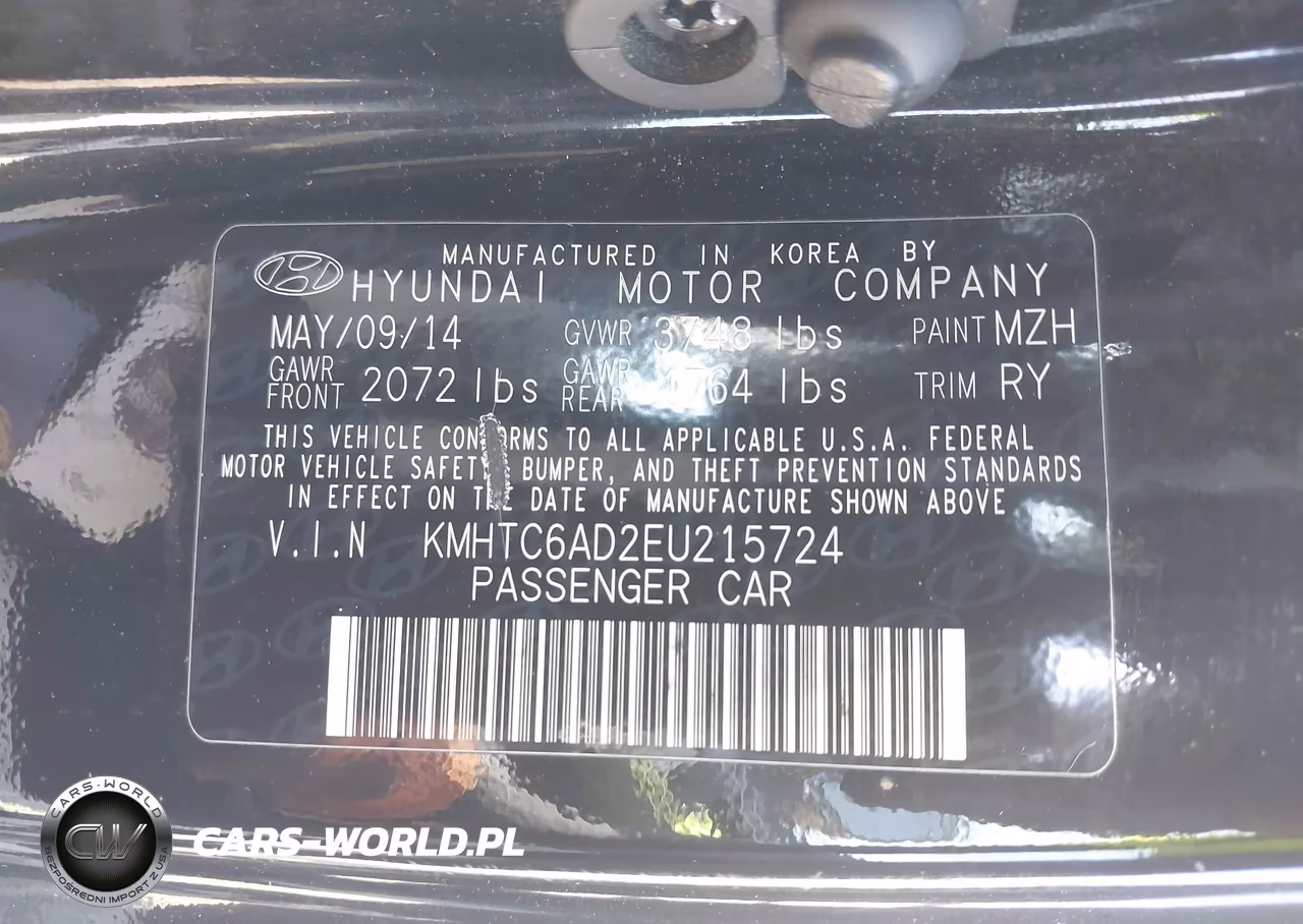 2014 Hyundai Veloster Base W-Gray VIN:KMHTC6AD2EU215724 - 9