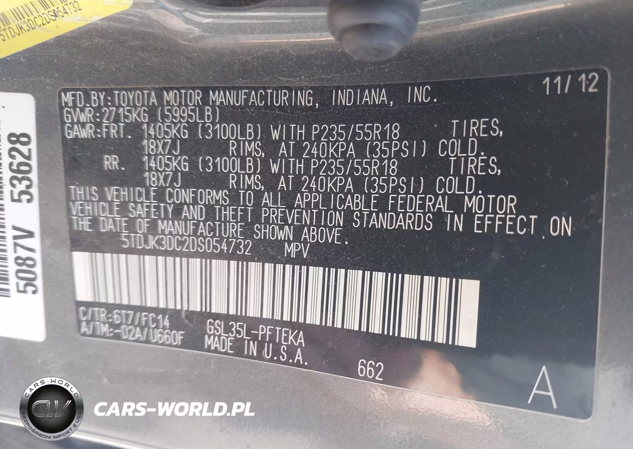 2013 Toyota Sienna Le 7 Passenger VIN:5TDJK3DC2DS054732 - 9