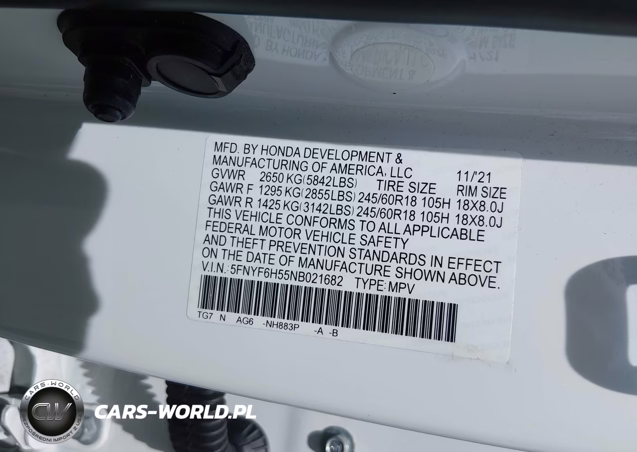 2022 Honda Pilot Awd Ex-L VIN:5FNYF6H55NB021682 - 8