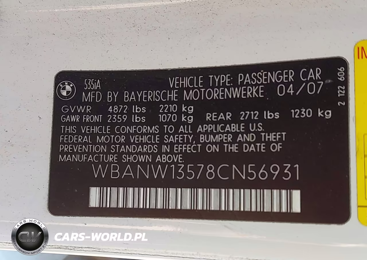 2008 BMW 535I VIN:WBANW13578CN56931 - 9