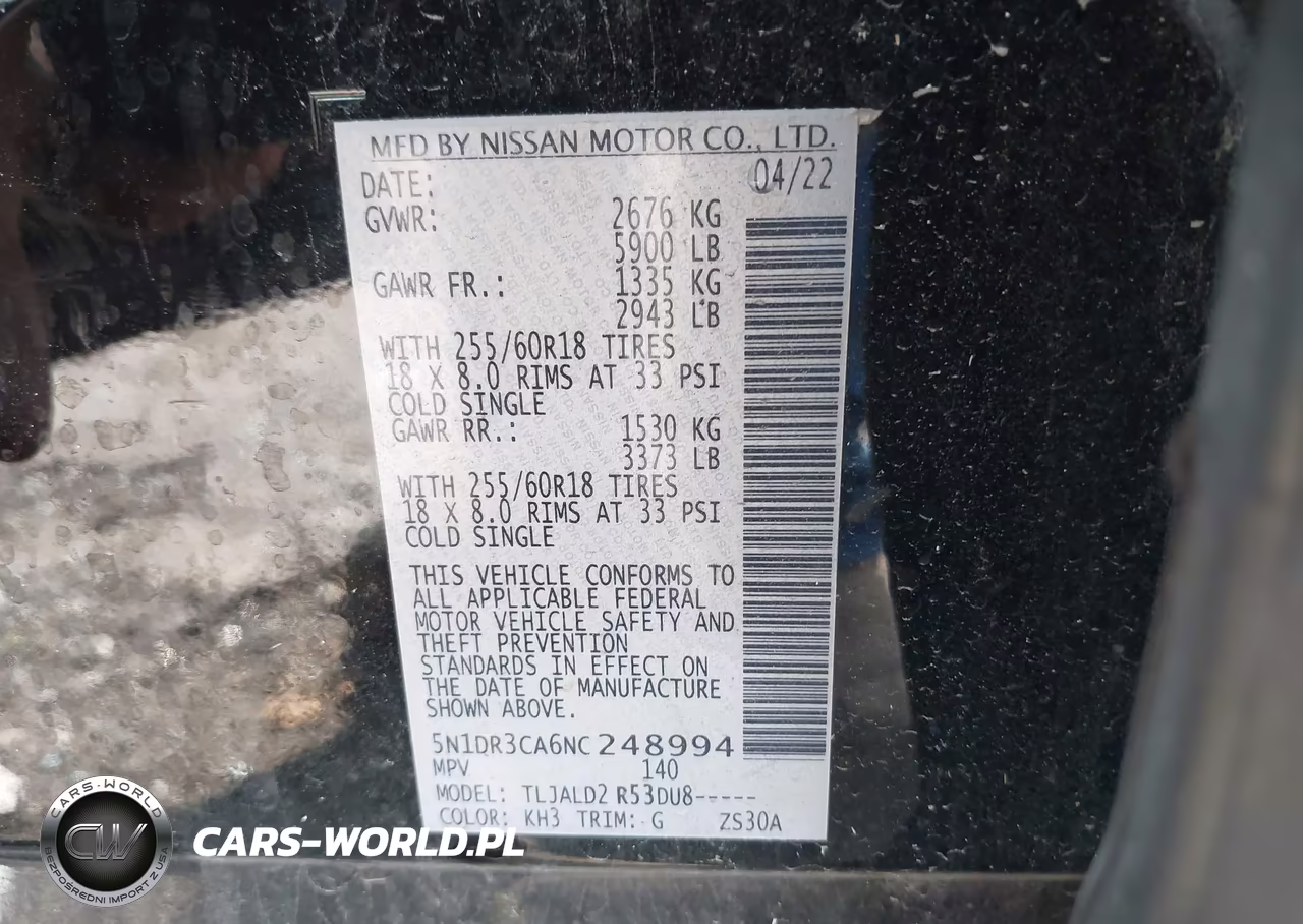 2022 Nissan Pathfinder Sl 2Wd VIN:5N1DR3CA6NC248994 - 9
