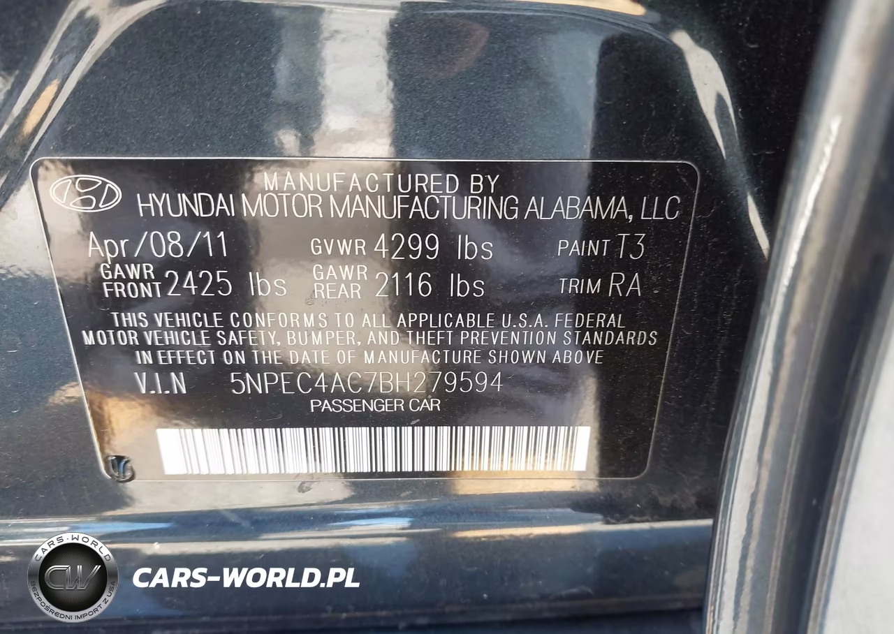 2011 Hyundai Sonata Limited VIN:5NPEC4AC7BH279594 - 9