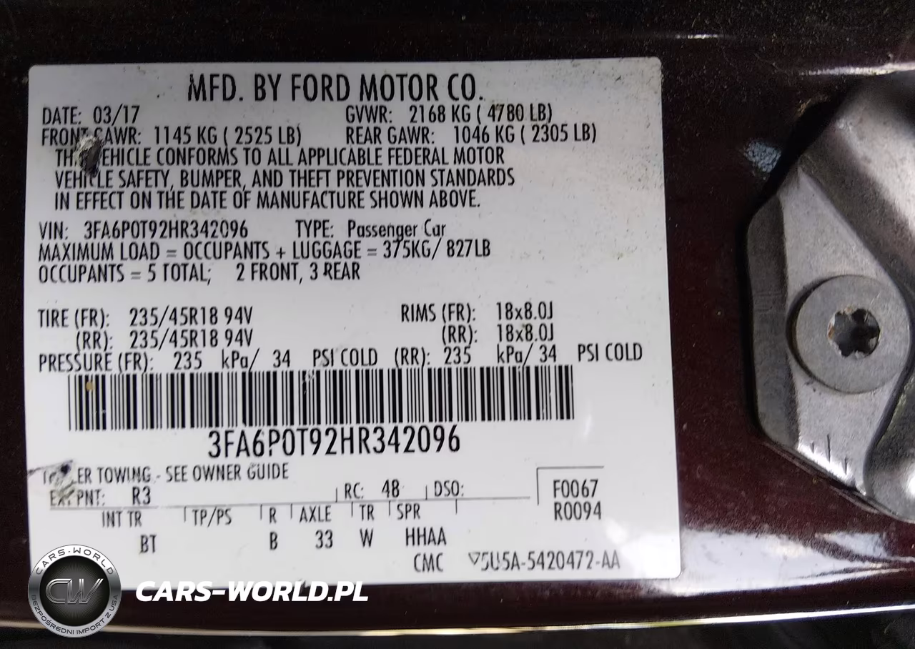2017 Ford Fusion Se VIN:3FA6P0T92HR342096 - 9