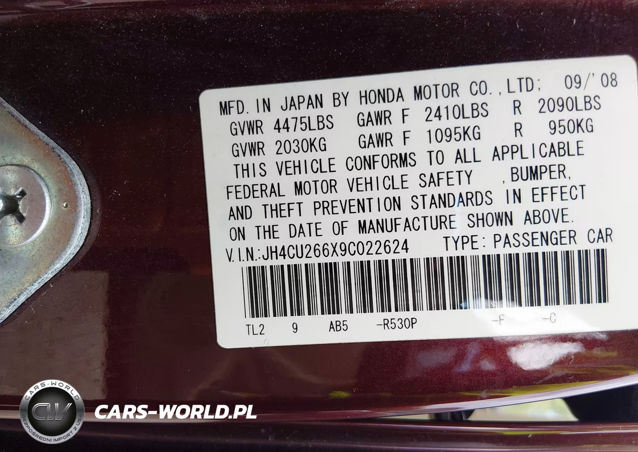 2009 Acura Tsx VIN:JH4CU266X9C022624 - 9