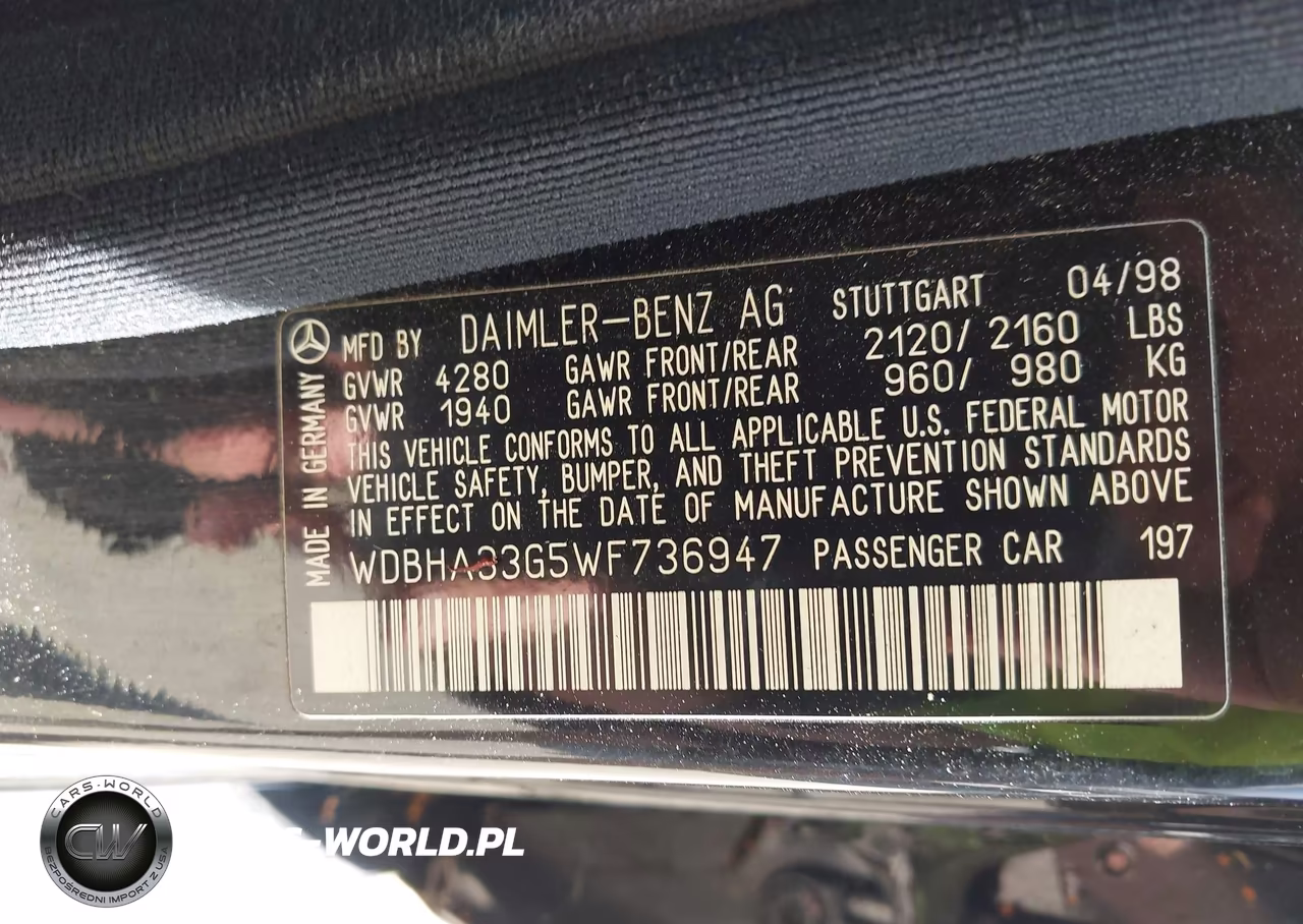 1998 Mercedes-Benz C 43 VIN:WDBHA33G5WF736947 - 9
