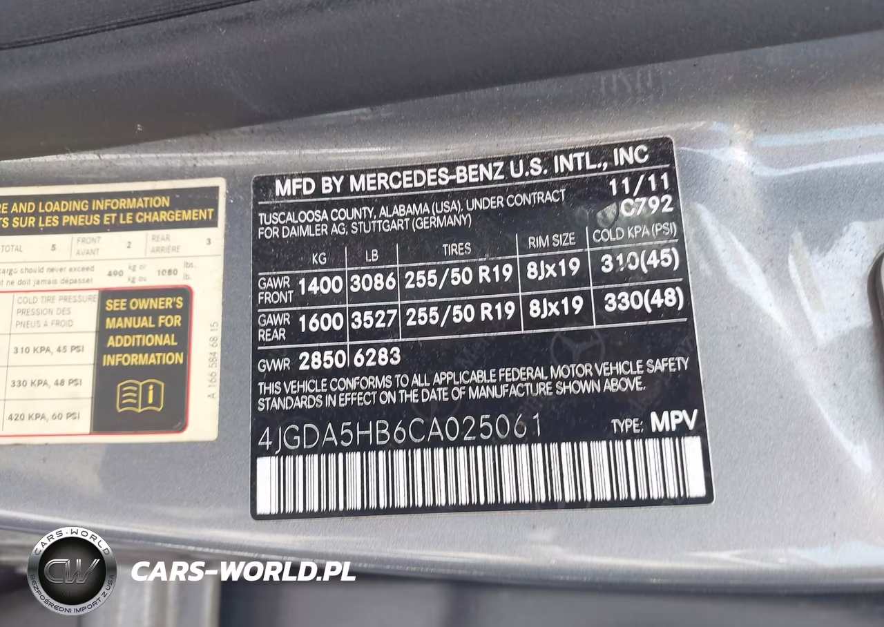 2012 Mercedes-Benz Ml 350 4Matic VIN:4JGDA5HB6CA025061 - 9