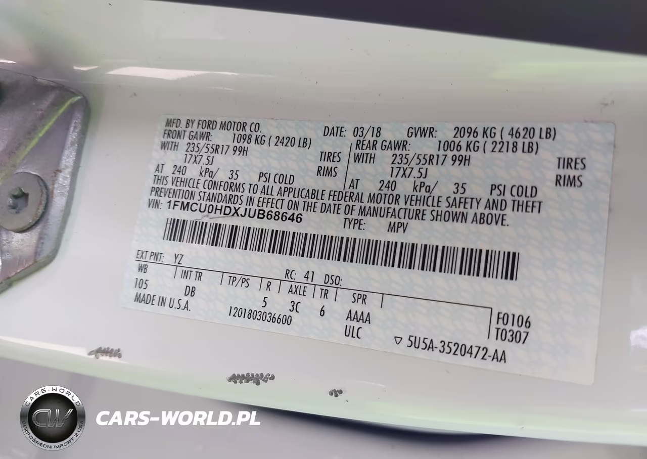 2018 Ford Escape Sel VIN:1FMCU0HDXJUB68646 - 9