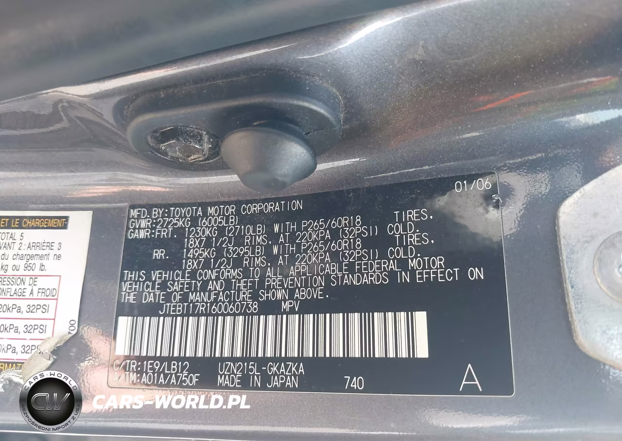 2006 Toyota 4Runner Limited V8 VIN:JTEBT17R160060738 - 9