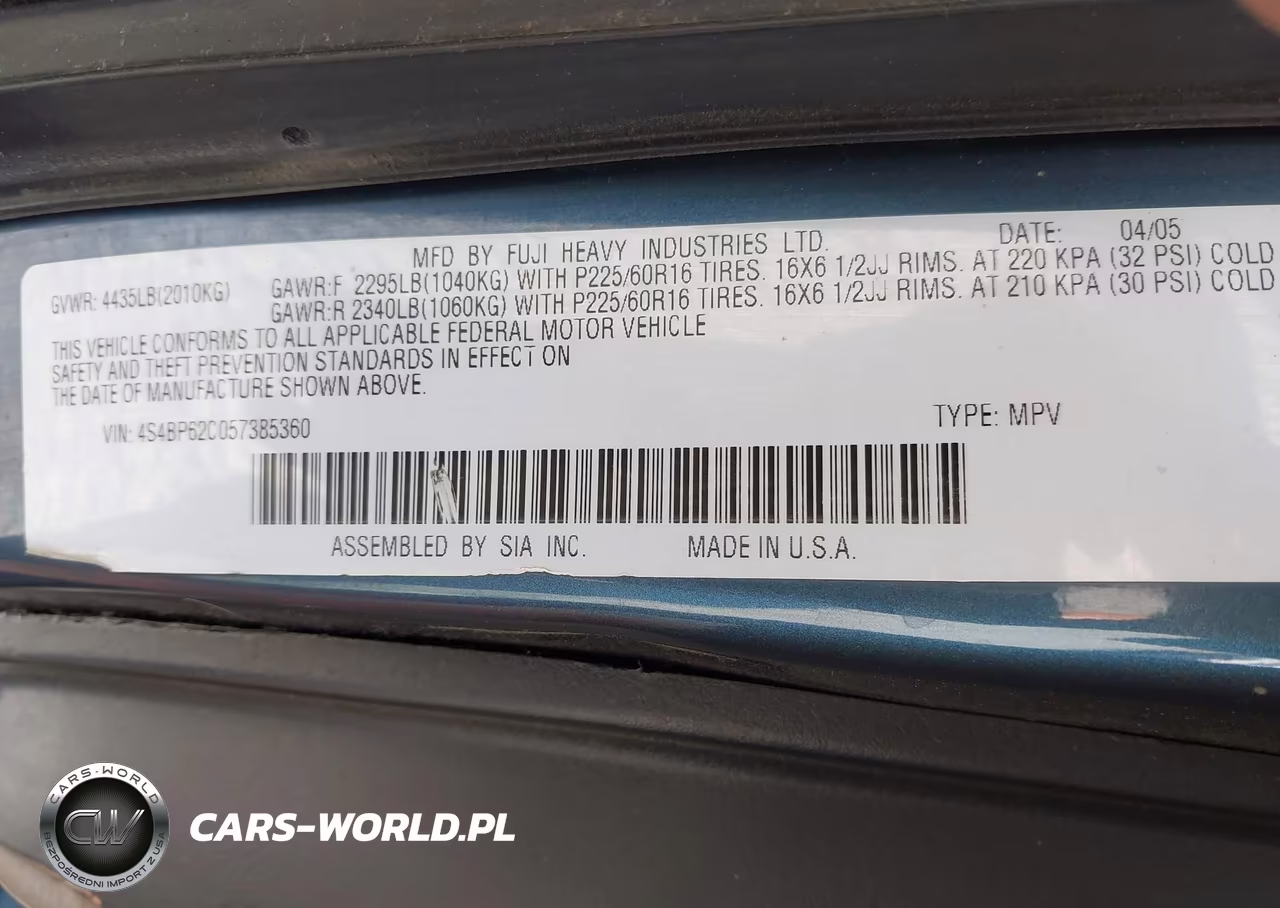 2005 Subaru Outback 2.5I Limited VIN:4S4BP62C057385360 - 9