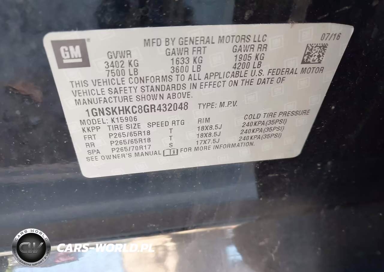 2016 Chevrolet Suburban Lt VIN:1GNSKHKC8GR432048 - 9