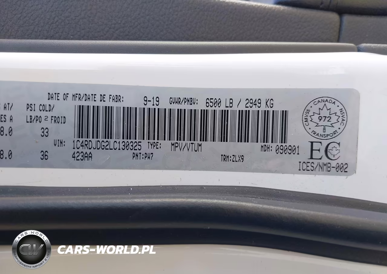 2020 Dodge Durango Gt VIN:1C4RDJDG2LC130325 - 9