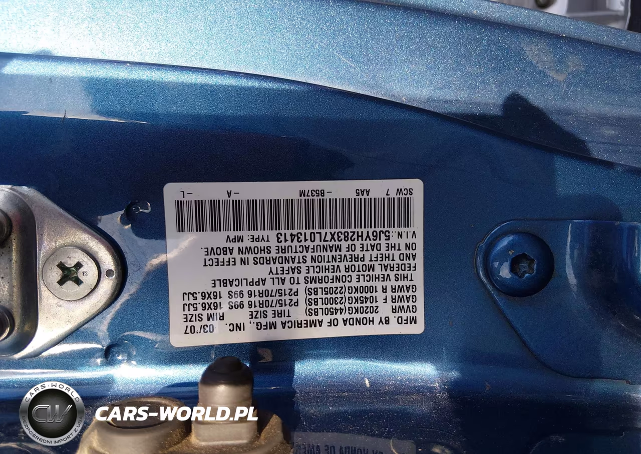 2007 Honda Element Lx VIN:5J6YH283X7L013413 - 9