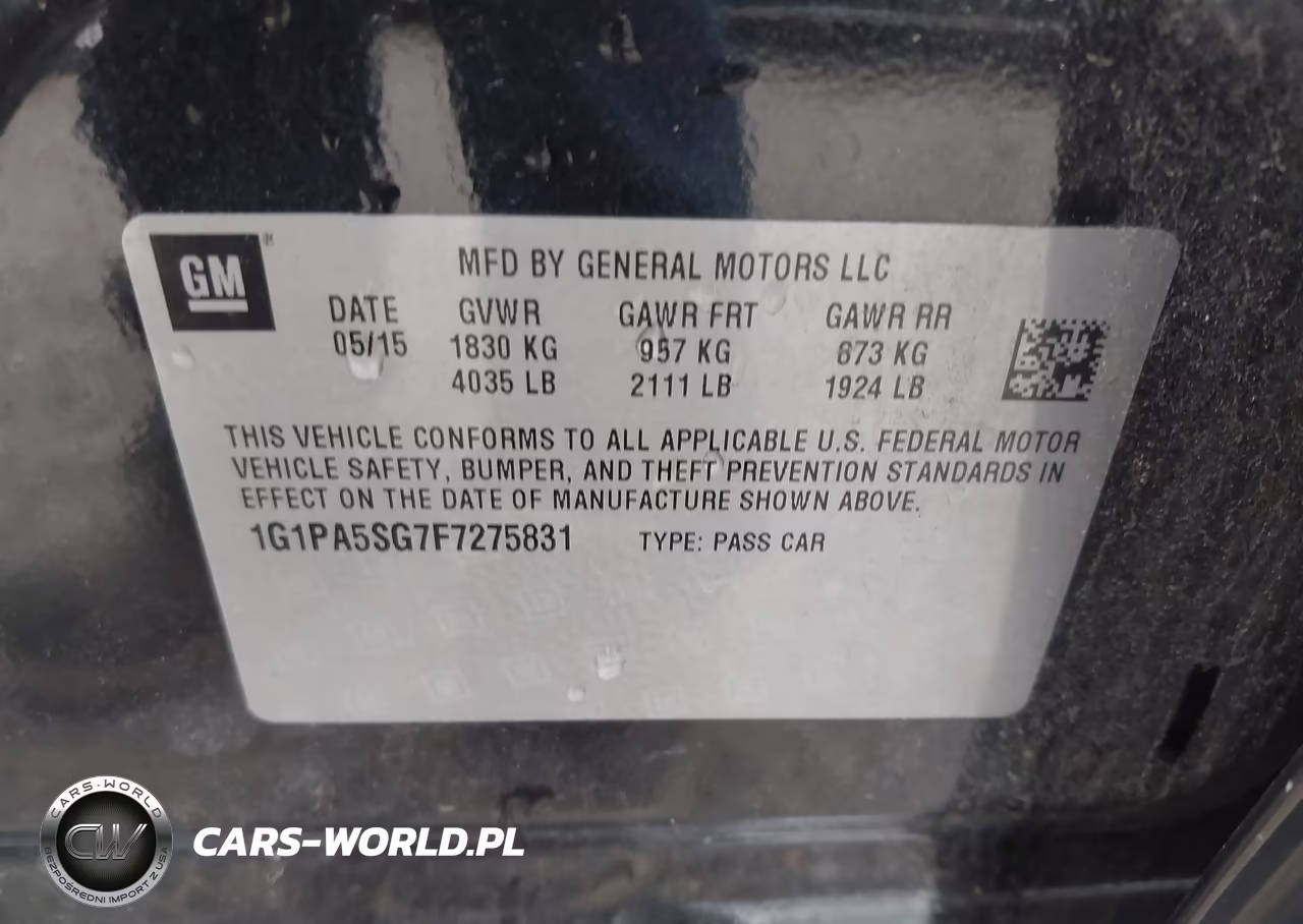 2015 Chevrolet Cruze Ls Auto VIN:1G1PA5SG7F7275831 - 9
