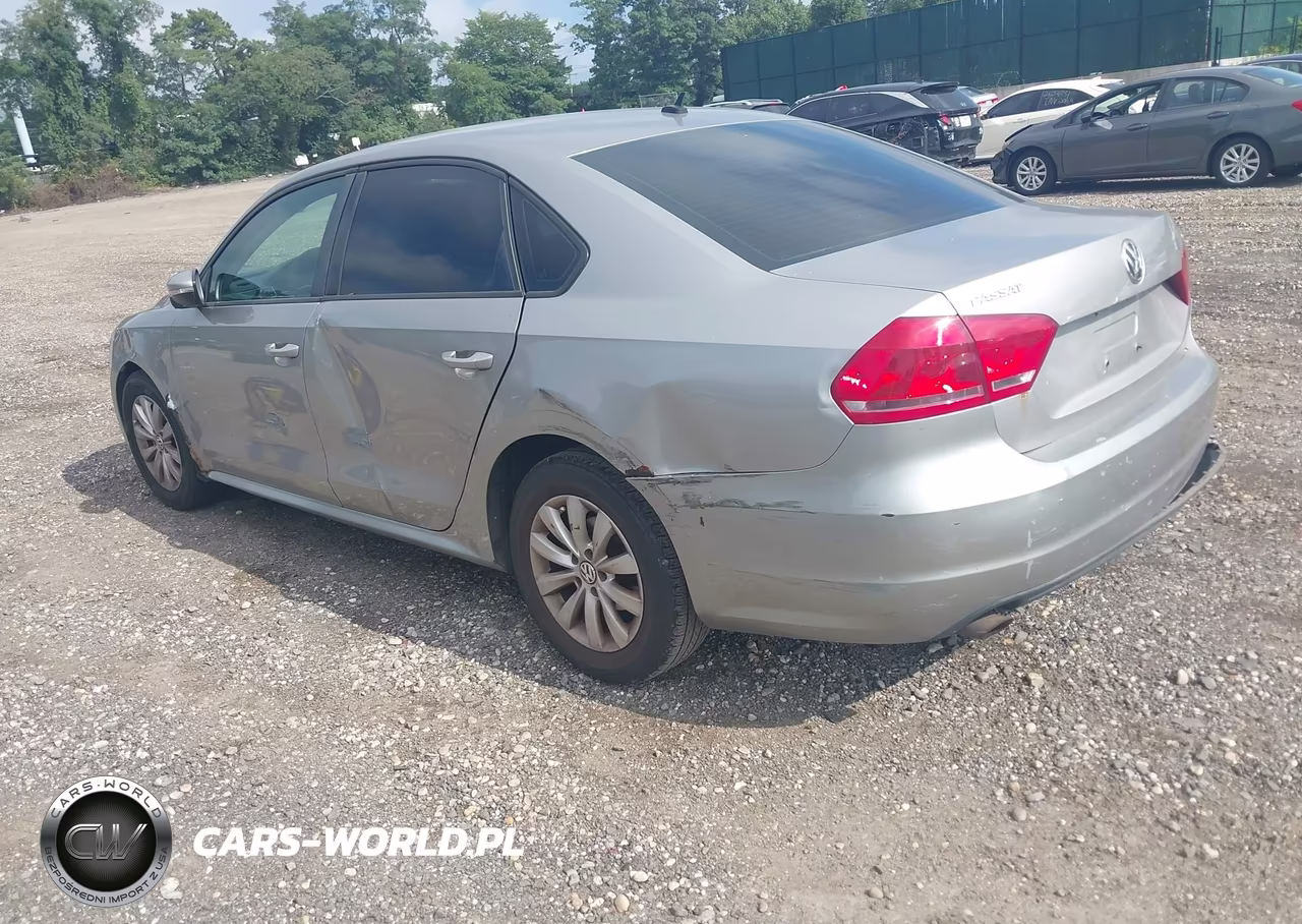 2012 Volkswagen Passat S VIN:1VWAP7A32CC051999 - 3