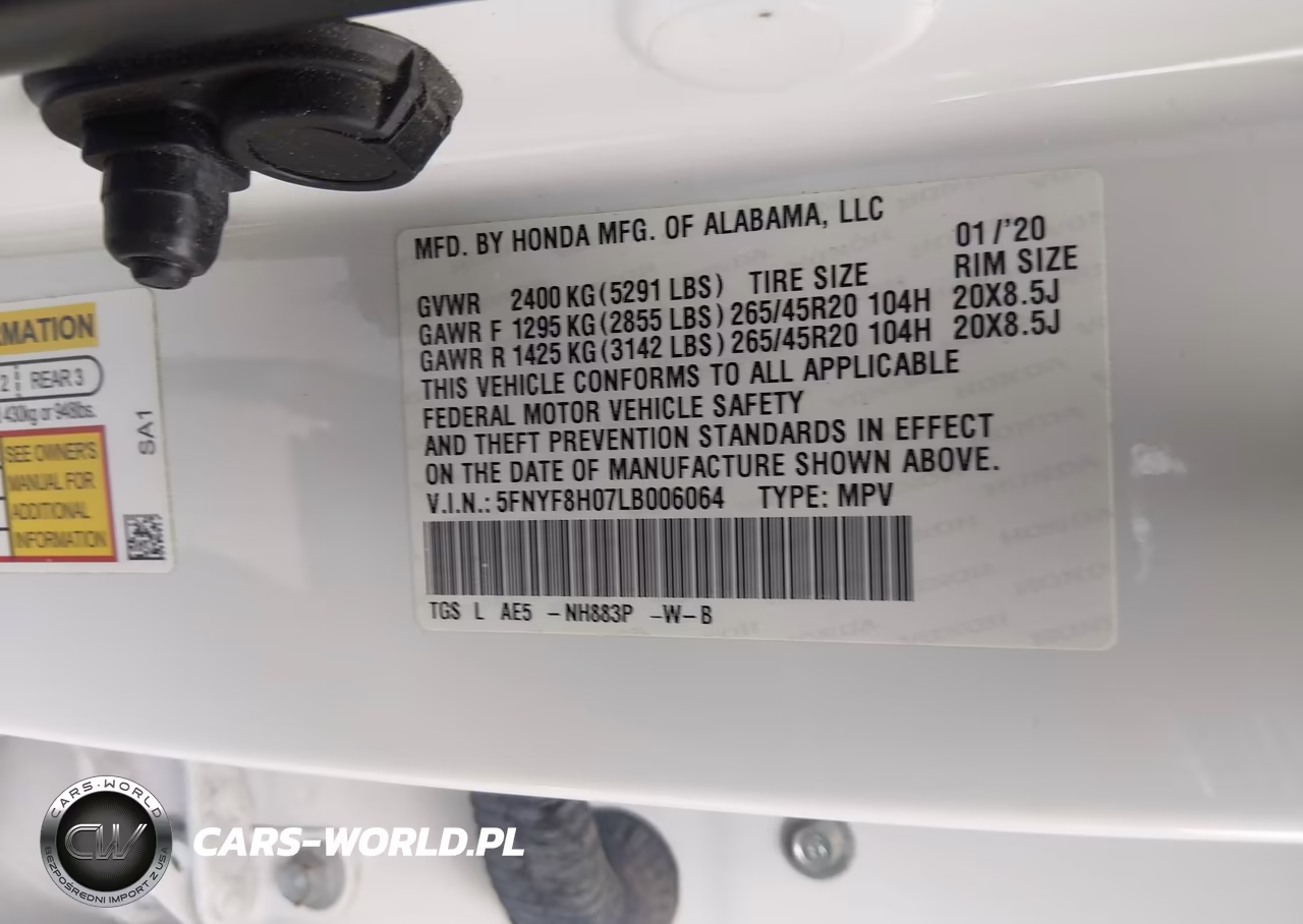 2020 Honda Passport Awd Elite VIN:5FNYF8H07LB006064 - 9