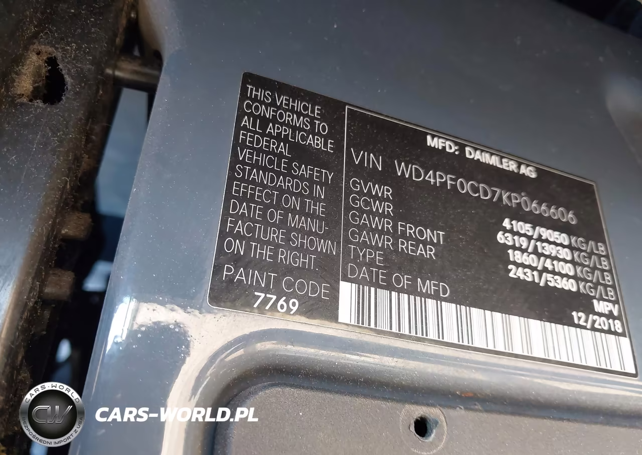 2019 Mercedes-Benz Sprinter 2500 Standard Roof V6 VIN:WD4PF0CD7KP066606 - 9