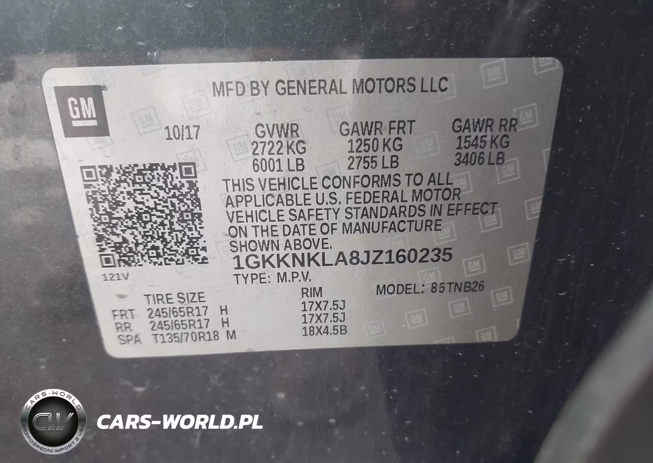 2018 GMC Acadia Sle-1 VIN:1GKKNKLA8JZ160235 - 9
