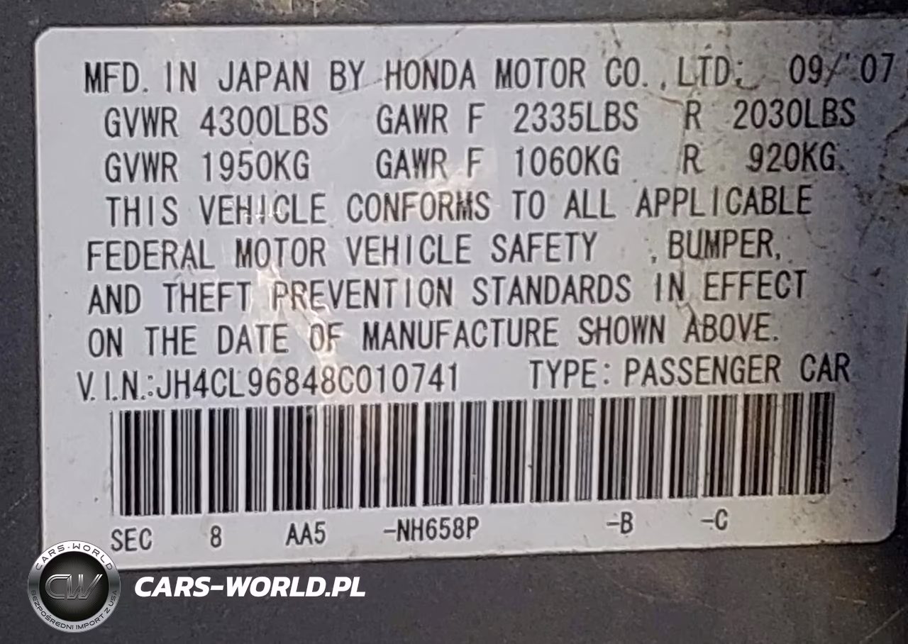 2008 Acura Tsx VIN:JH4CL96848C010741 - 9