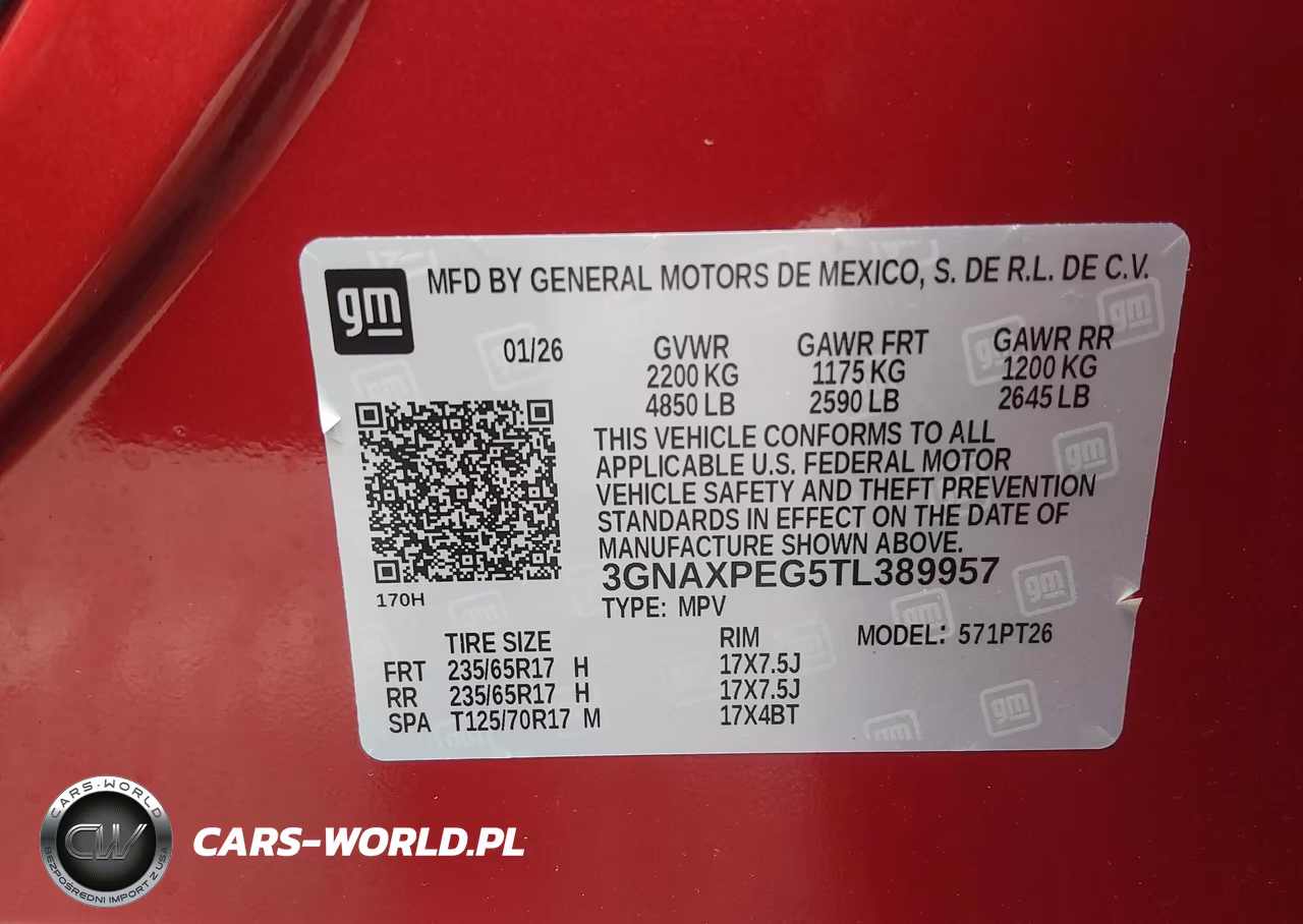 2026 Chevrolet Equinox Awd Lt VIN:3GNAXPEG5TL389957 - 9