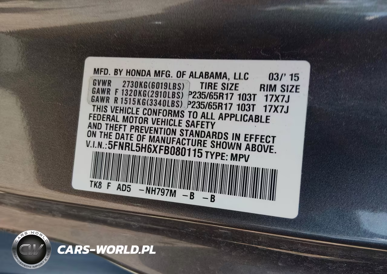 2015 Honda Odyssey Exl VIN:5FNRL5H6XFB080115 - 9