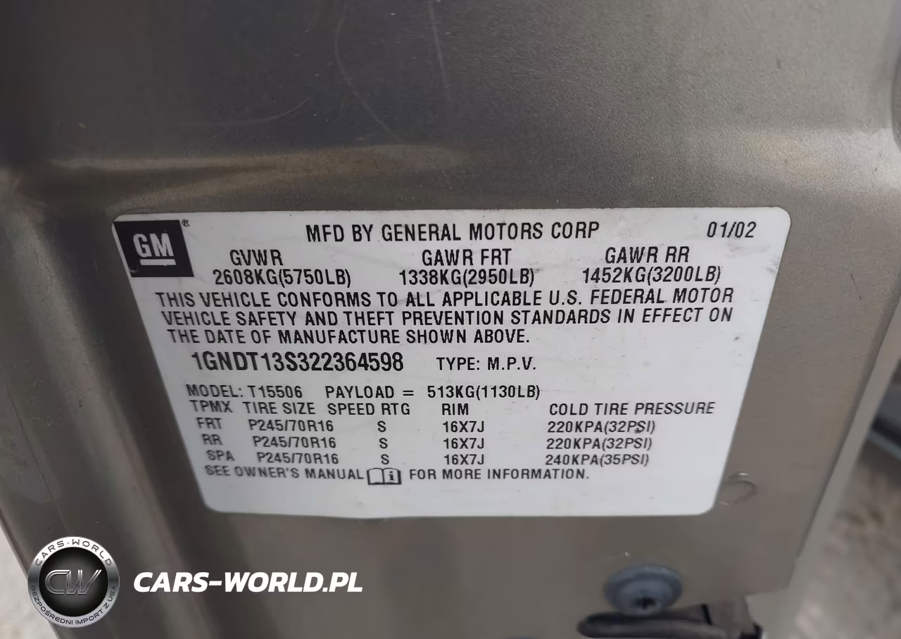2002 Chevrolet Trailblazer VIN:1GNDT13S322364598 - 9