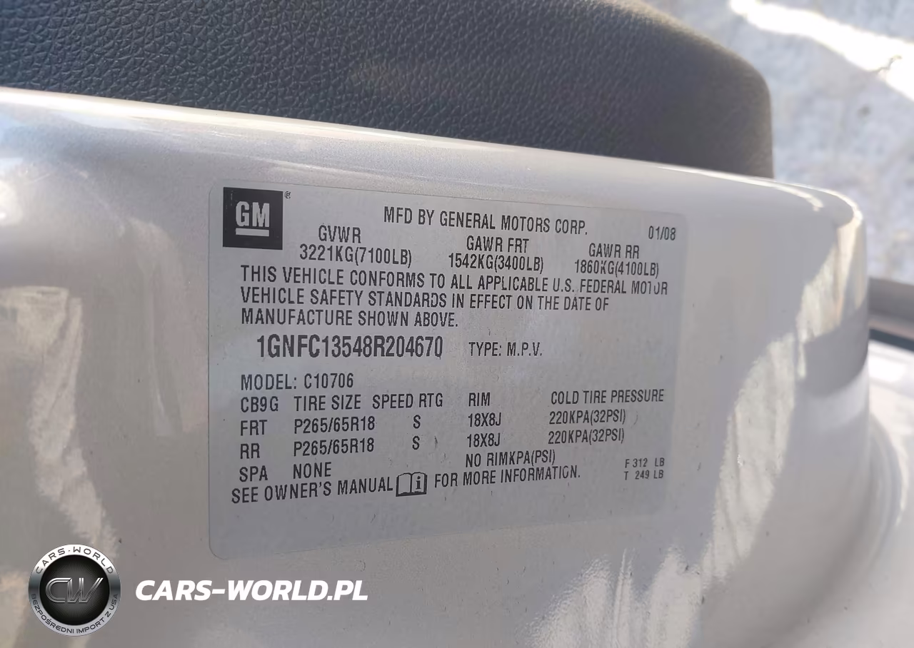 2008 Chevrolet Tahoe Hybrid VIN:1GNFC13548R204670 - 9