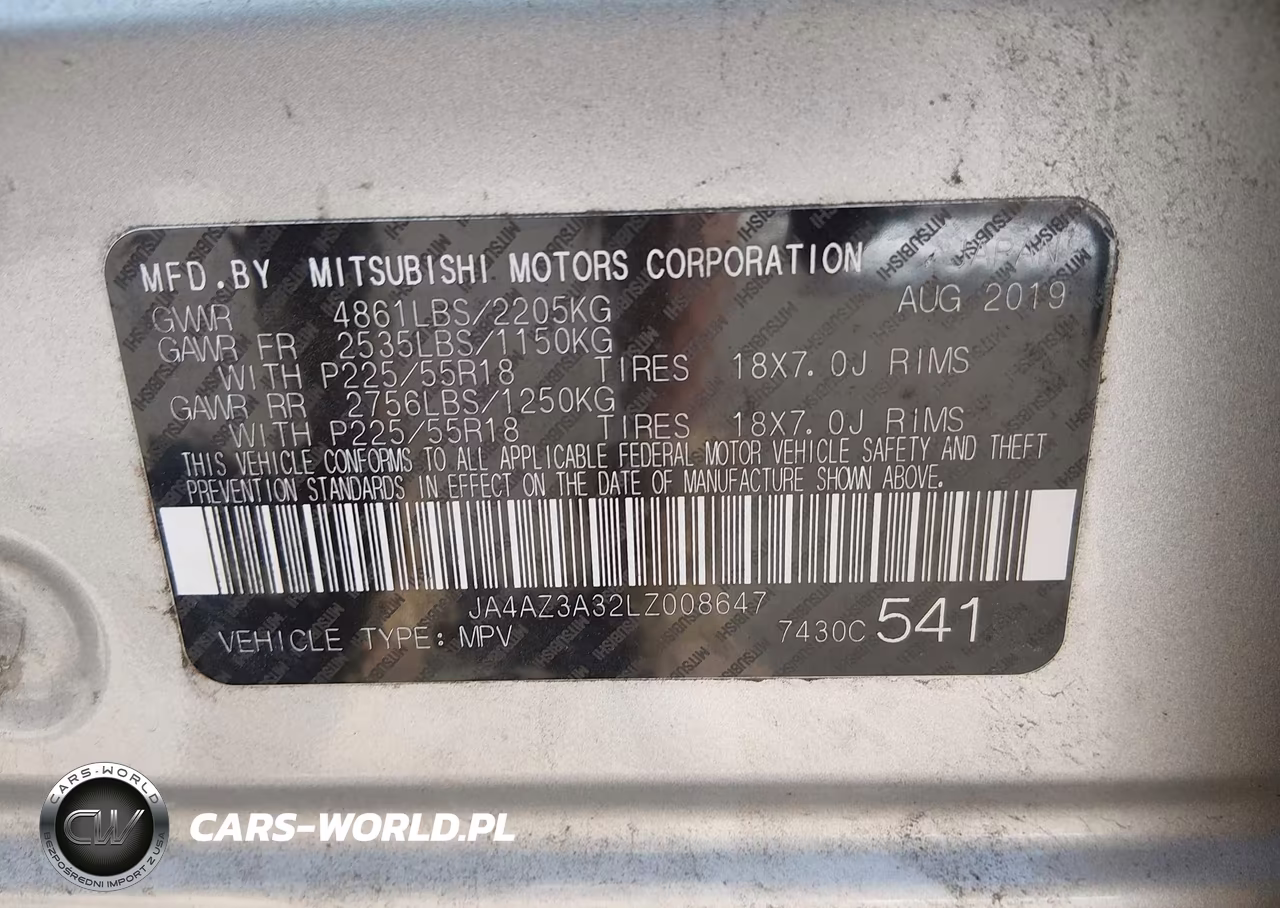 2020 Mitsubishi Outlander Sp 2.4 S-Awc VIN:JA4AZ3A32LZ008647 - 8