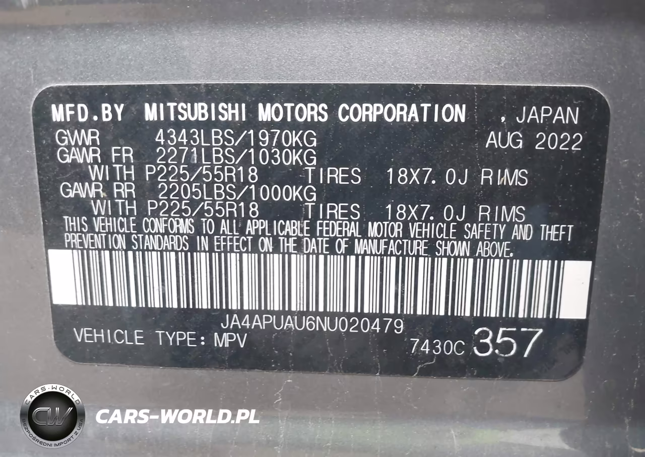 2022 Mitsubishi Outlander Sport 2.0 Be 2Wd-2.0 Es 2Wd-2.0 Le 2Wd-2.0 S 2Wd VIN:JA4APUAU6NU020479 - 9