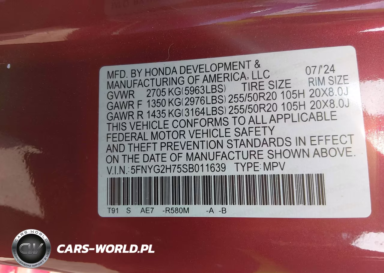 2025 Honda Pilot Touring VIN:5FNYG2H75SB011639 - 9