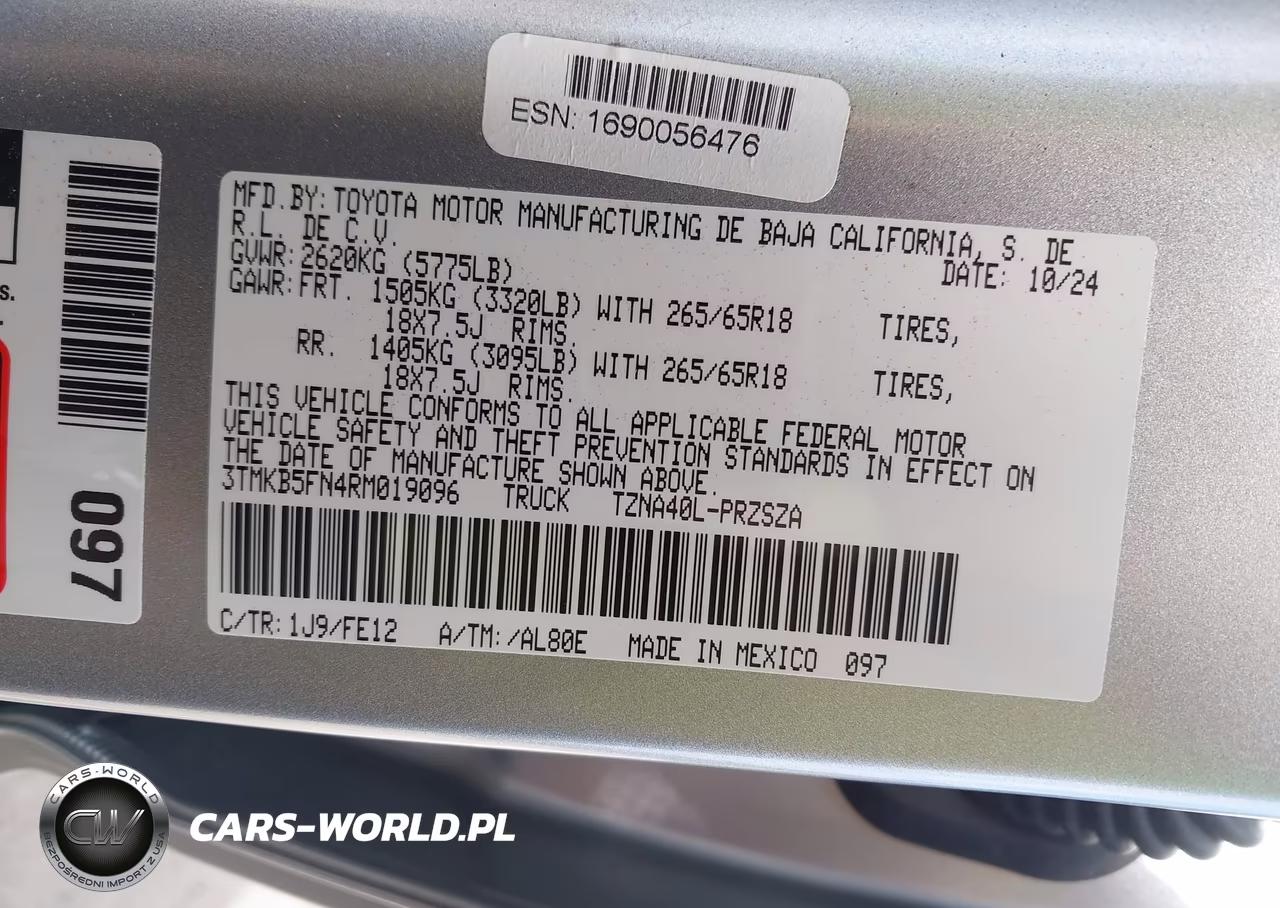 2024 Toyota Tacoma Trd Sport VIN:3TMKB5FN4RM019096 - 9