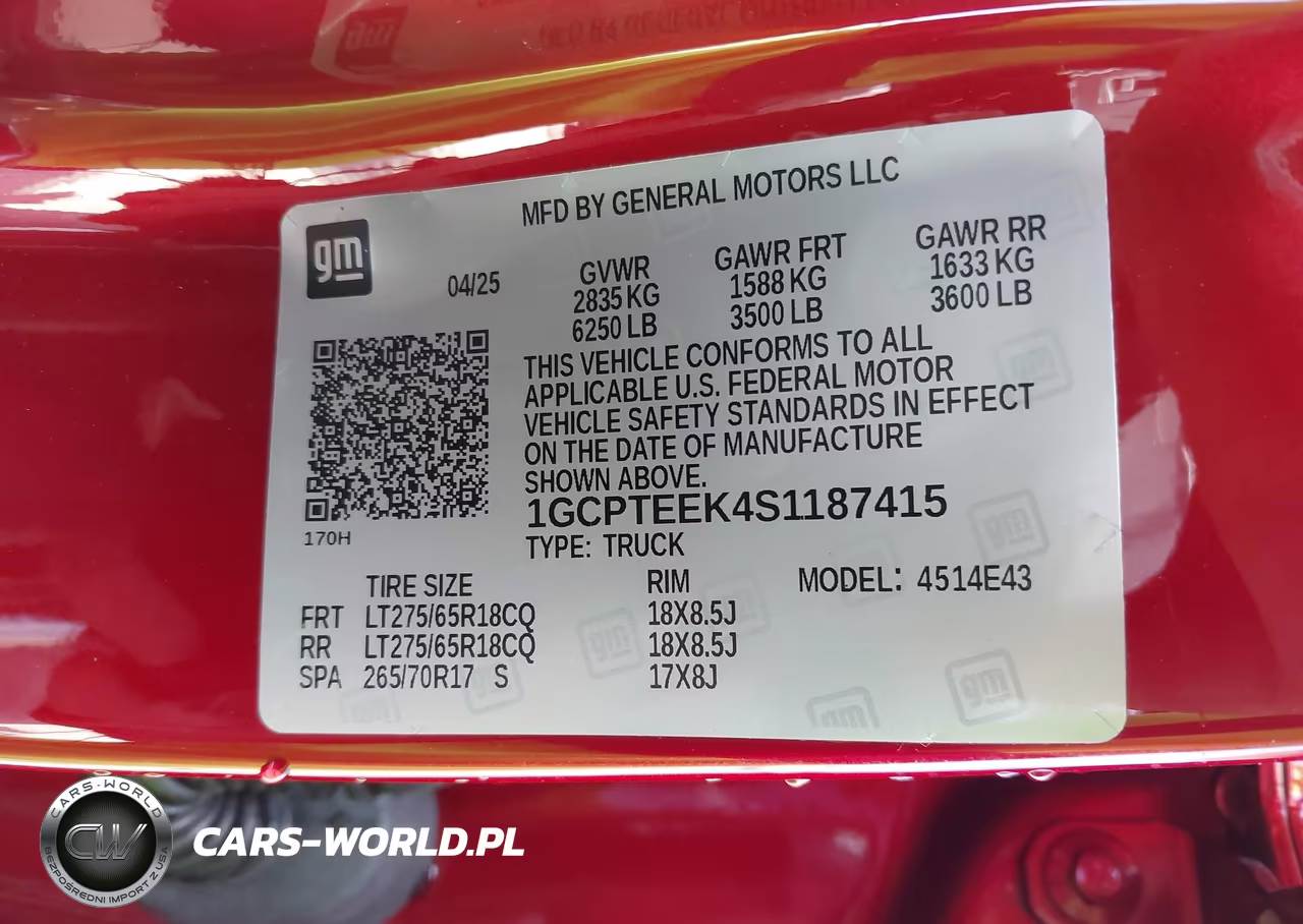 2025 Chevrolet Colorado 4Wd Trail Boss VIN:1GCPTEEK4S1187415 - 9