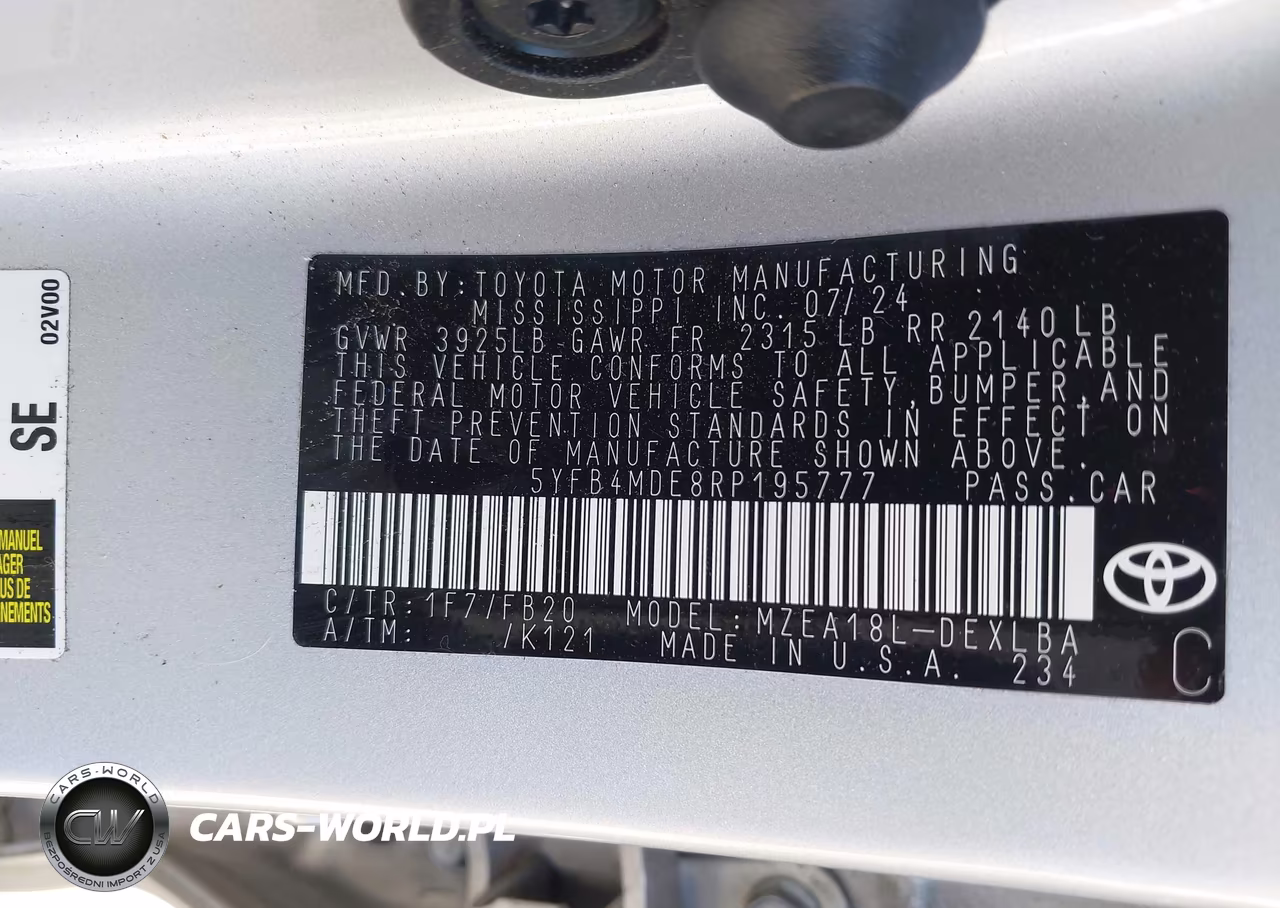 2024 Toyota Corolla Le VIN:5YFB4MDE8RP195777 - 9