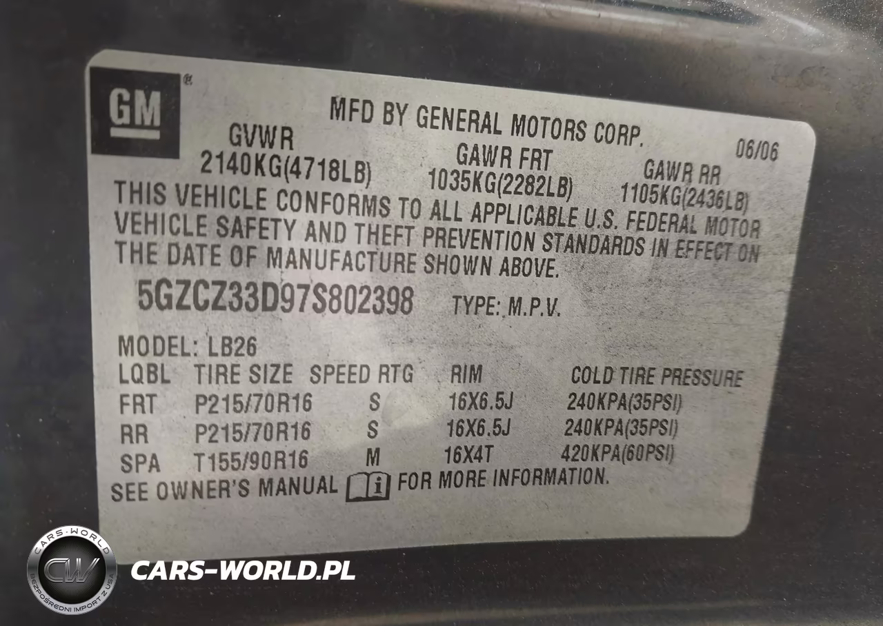 2007 Saturn Vue 4 Cyl VIN:5GZCZ33D97S802398 - 9