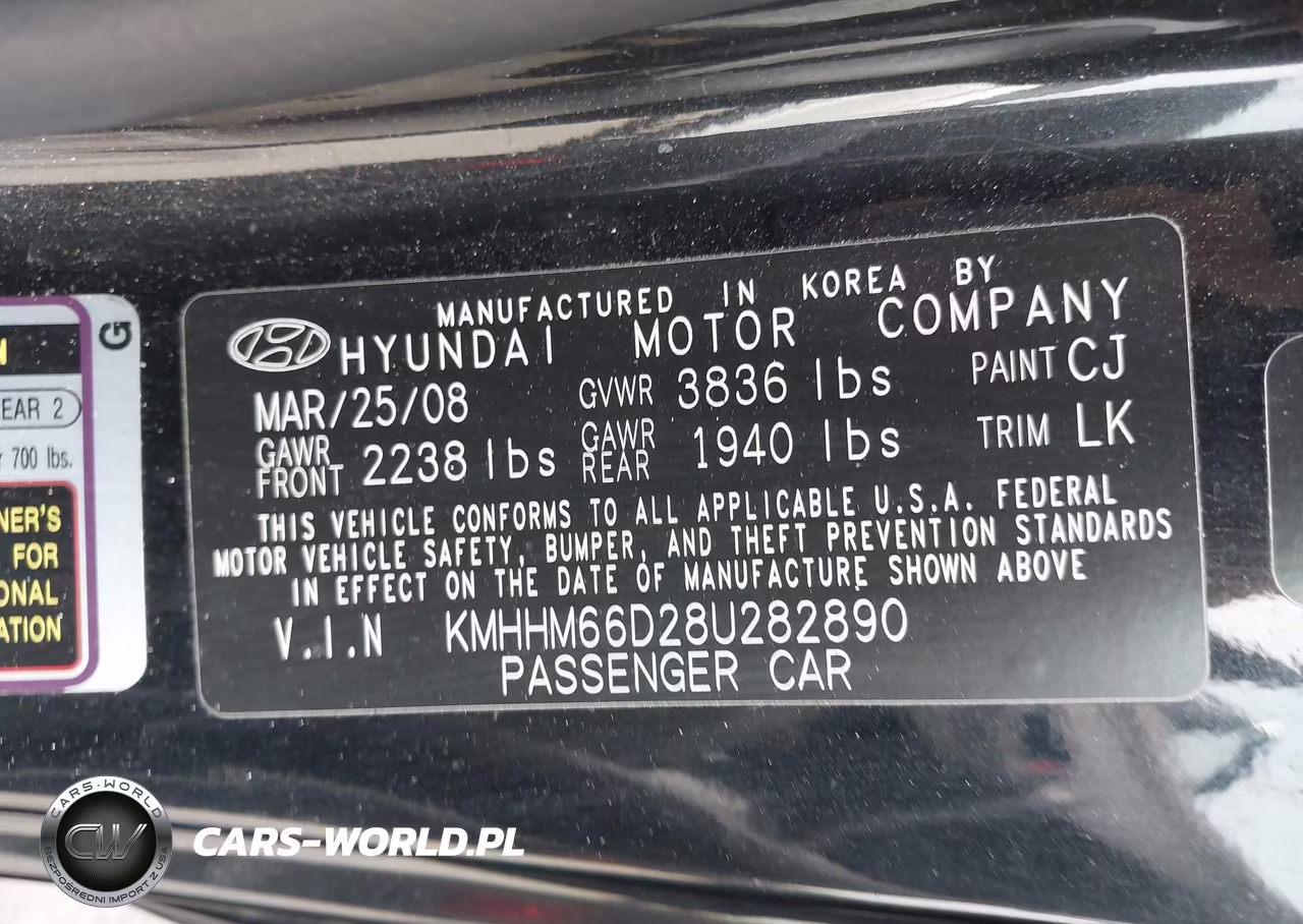 2008 Hyundai Tiburon Gs VIN:KMHHM66D28U282890 - 9