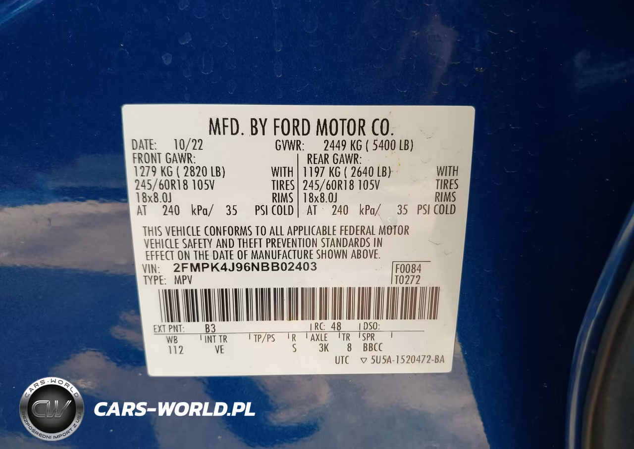 2022 Ford Edge Sel VIN:2FMPK4J96NBB02403 - 9