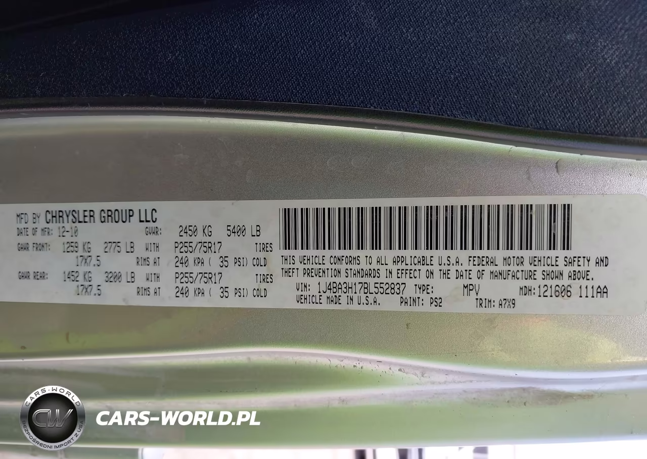 2011 Jeep Wrangler Unlimited Sport VIN:1J4BA3H17BL552837 - 9