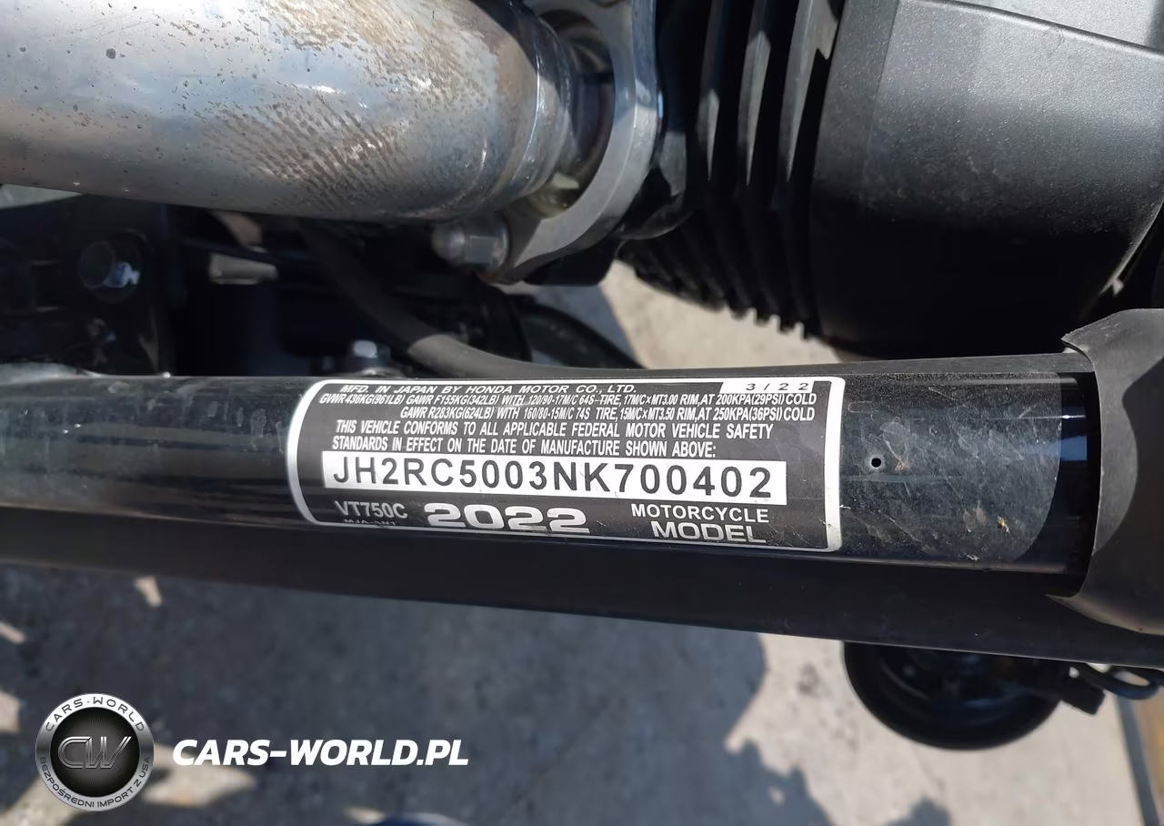 2022 Honda Vt750 C VIN:JH2RC5003NK700402 - 10