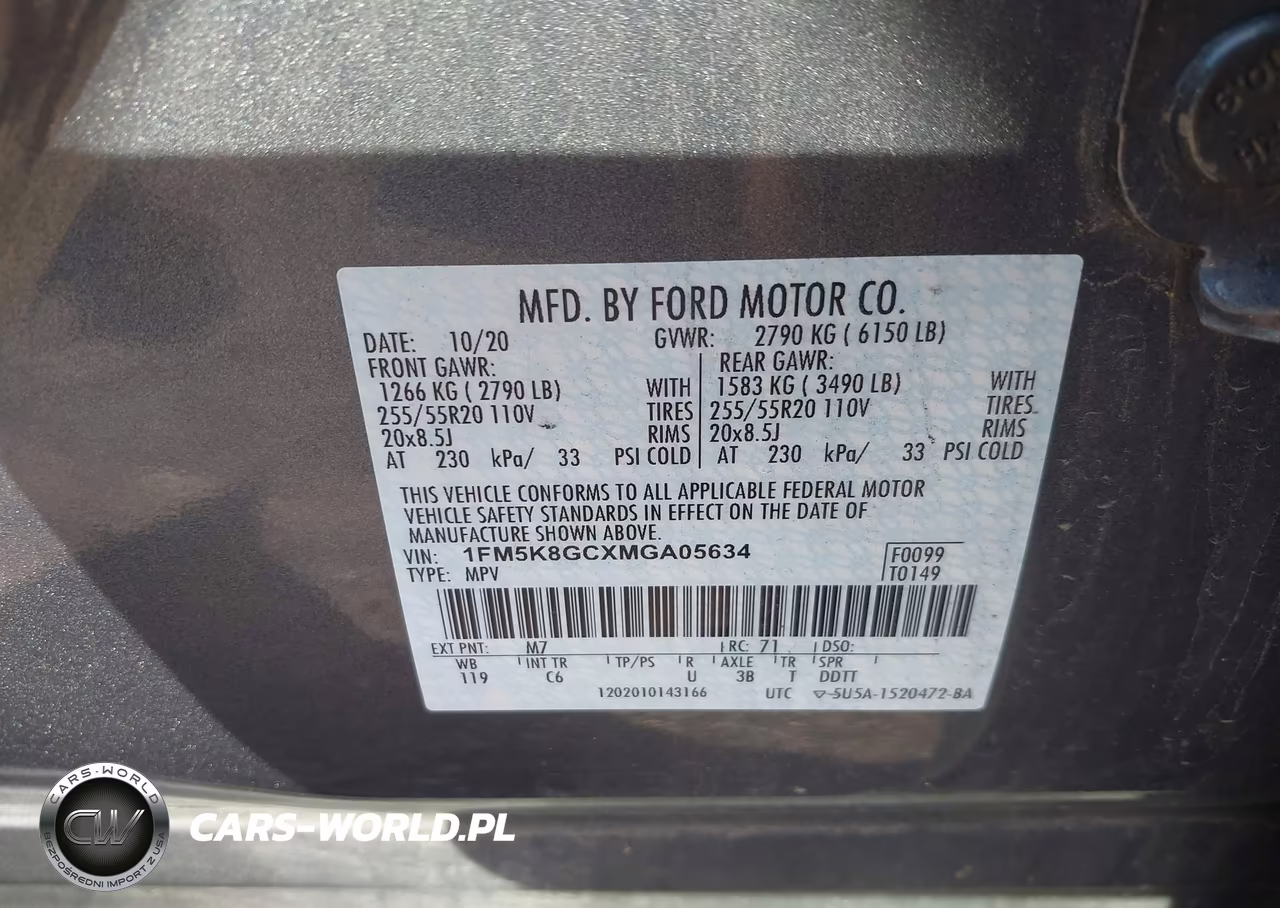 2021 Ford Explorer St VIN:1FM5K8GCXMGA05634 - 9