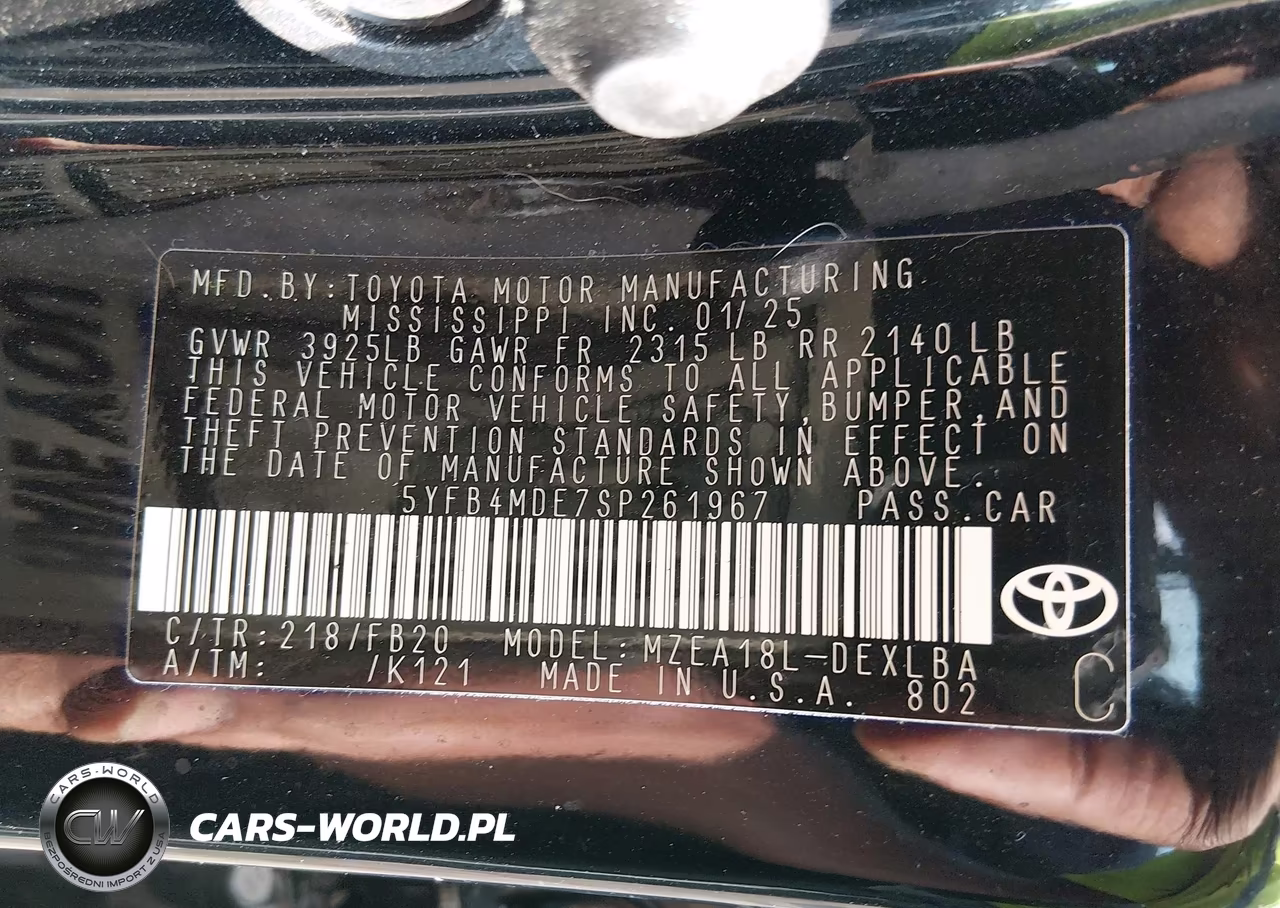 2025 Toyota Corolla Le VIN:5YFB4MDE7SP261967 - 9