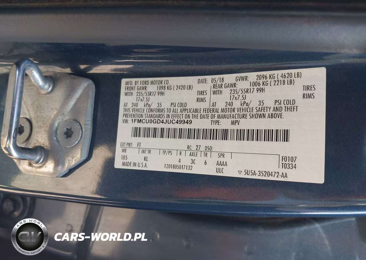 2018 Ford Escape Se VIN:1FMCU0GD4JUC49949 - 9