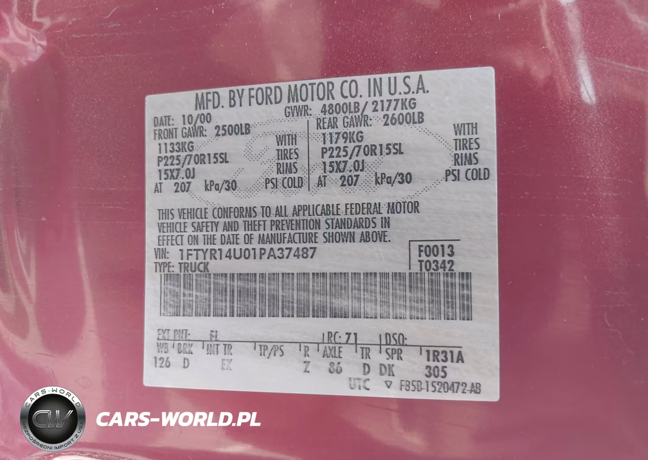 2001 Ford Ranger Edge-Xl-Xlt VIN:1FTYR14U01PA37487 - 9
