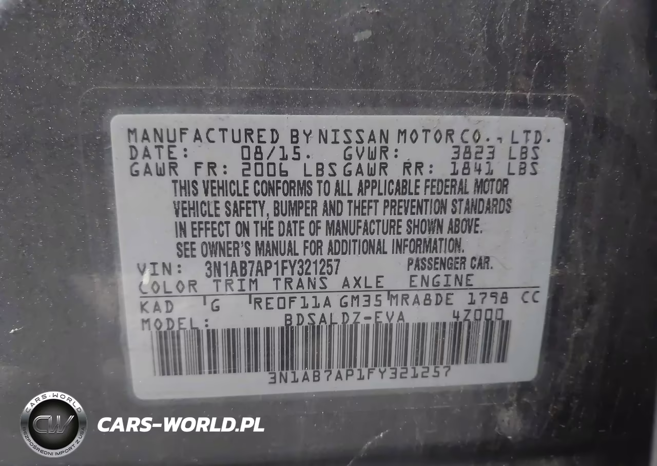 2015 Nissan Sentra Sv VIN:3N1AB7AP1FY321257 - 9