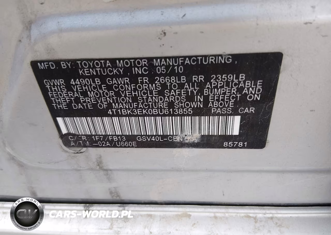 2011 Toyota Camry Le V6 VIN:4T1BK3EK0BU613855 - 9