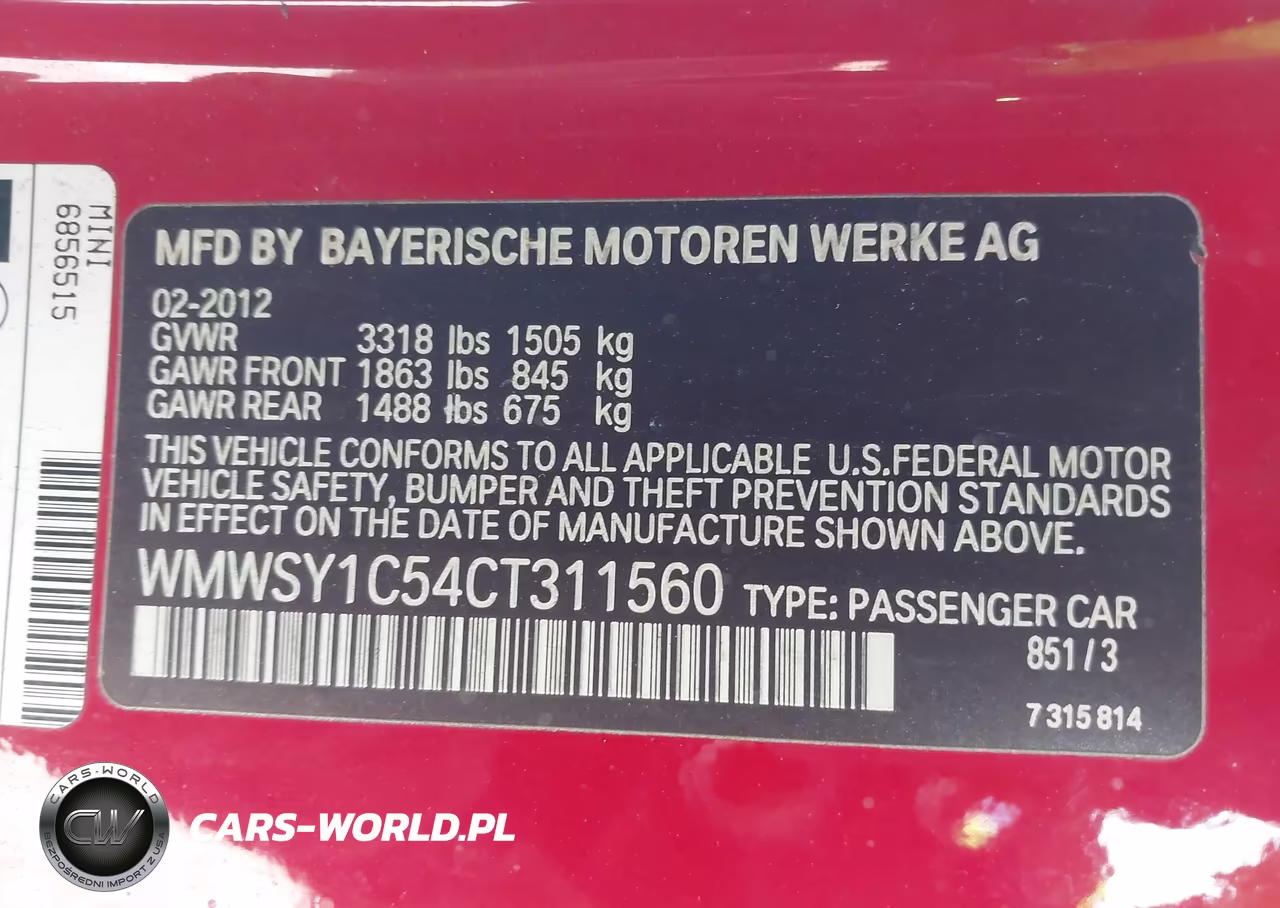 2012 Mini Cooper VIN:WMWSY1C54CT311560 - 9