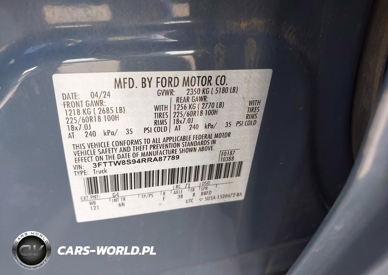 2024 Ford Maverick Lariat VIN:3FTTW8S94RRA87789 - 9