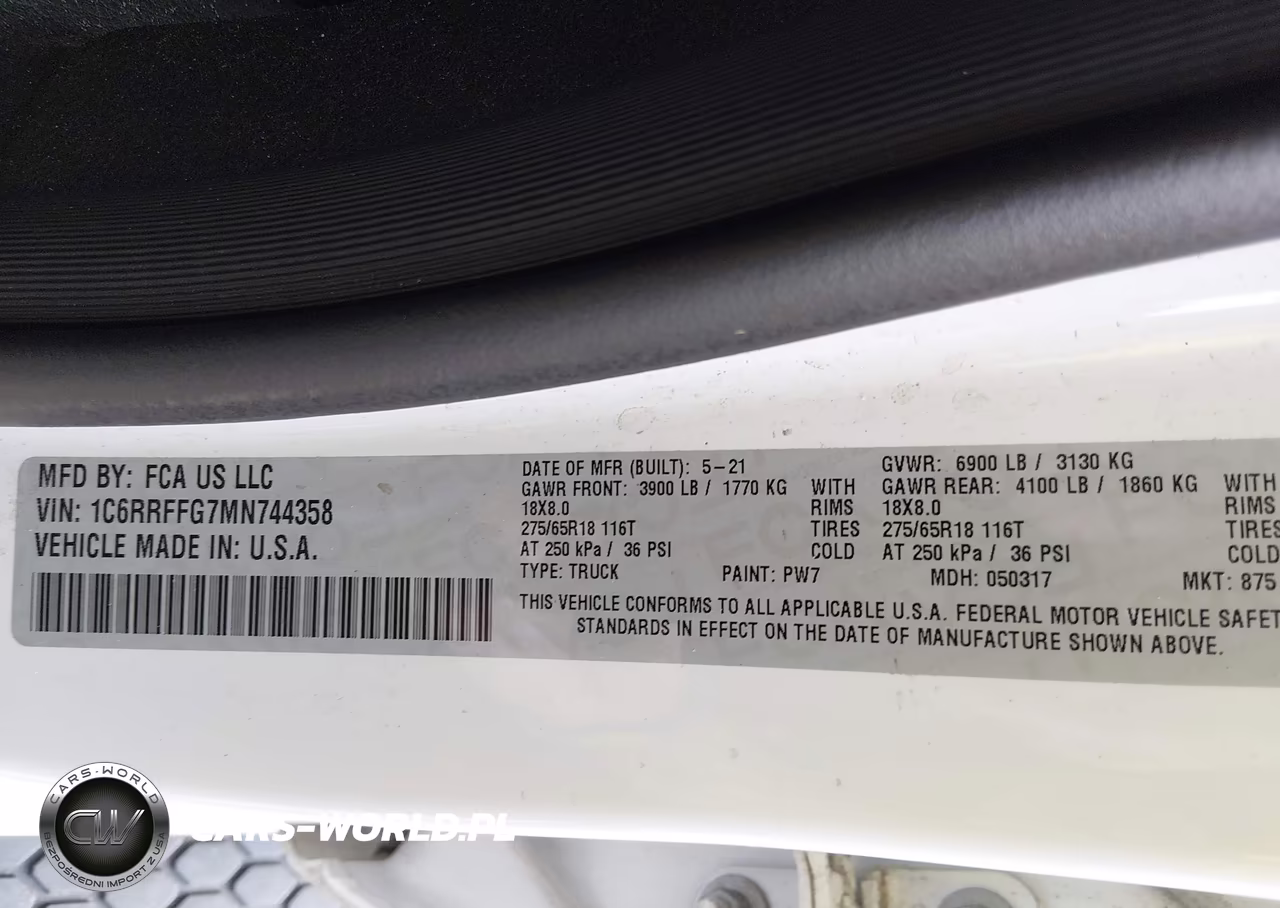 2021 Ram 1500 Big Horn 4X4 5'7 Box VIN:1C6RRFFG7MN744358 - 9