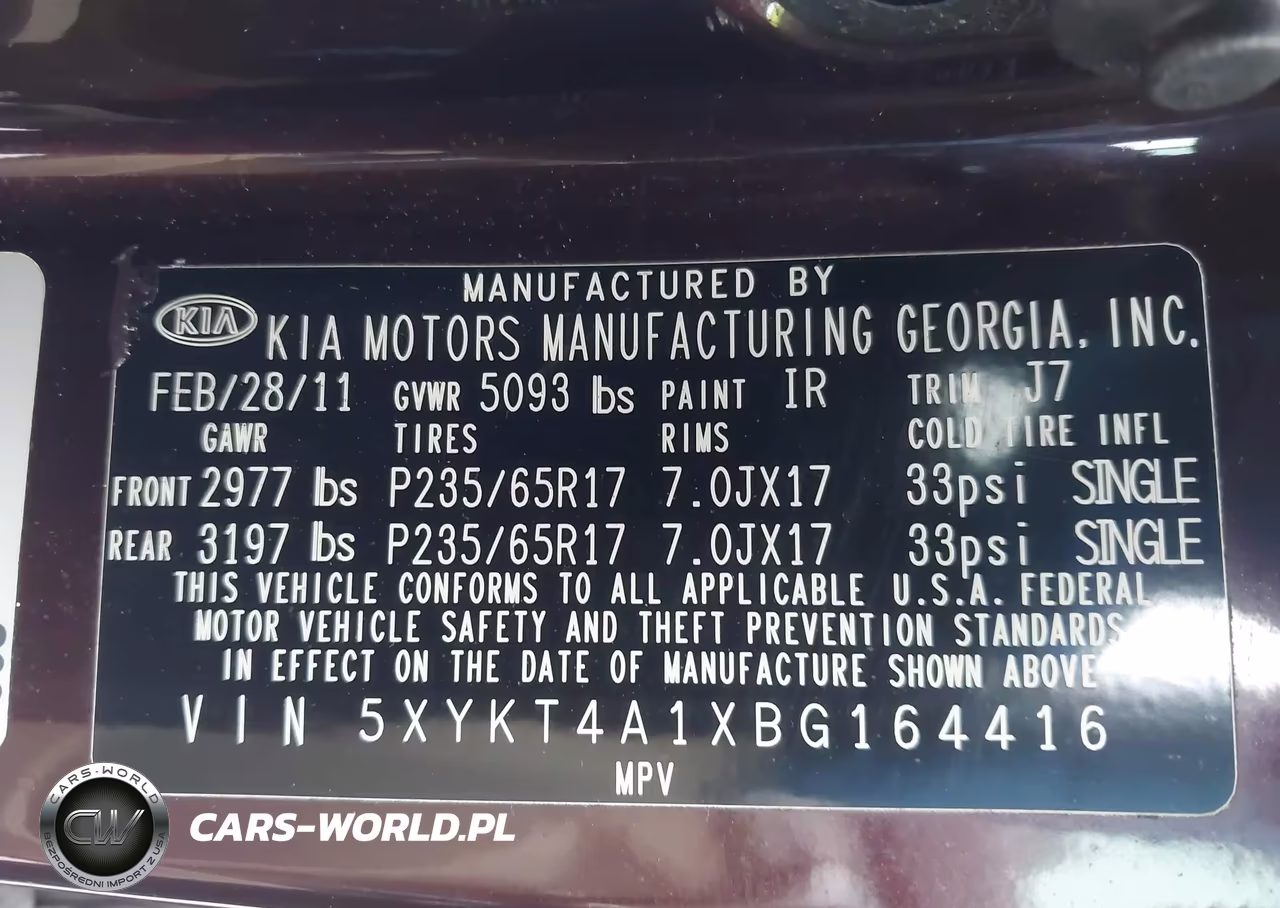 2011 Kia Sorento Lx VIN:5XYKT4A1XBG164416 - 9
